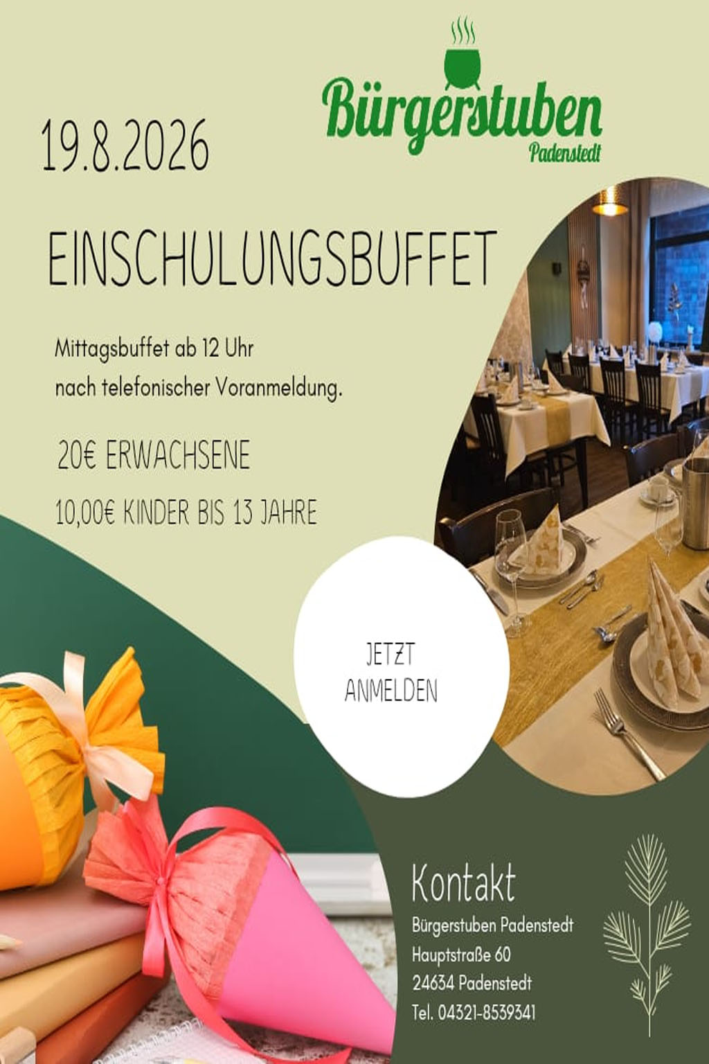 Einschulungsbuffet in den Buergerstuben Padenstedt
